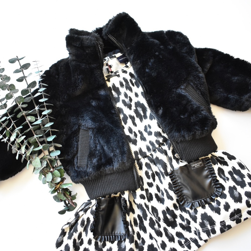 Faux fur toddler jacket